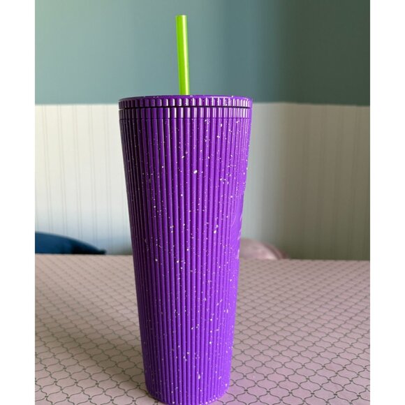 Starbucks Purple Halloween Tumbler 2024.  Purple Glow In The Dark 24 Oz. - Picture 3 of 7